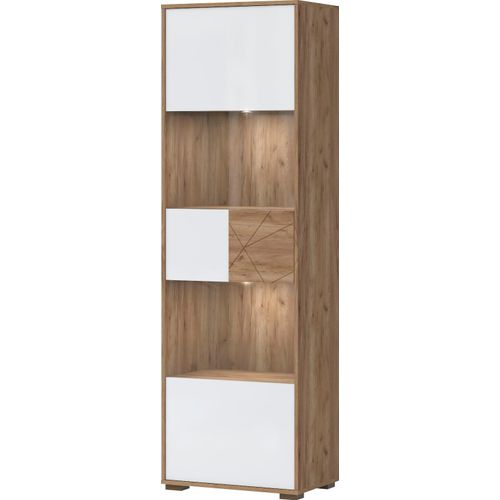 Places of Style Glasvitrine »Stela«, (H/B/T): 193,6/62,1/40,6cm), mit Push-to-open und Soft-Close-Funktion
