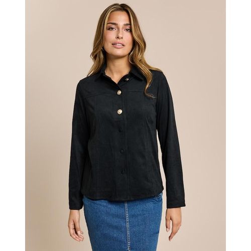 Bluse aus Veloursimitat mit Knöpfen