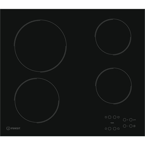 Indesit RI 161 C, Schwarz, Integriert, 60 cm, Keramik, Glaskeramik, 4 Zone(n)