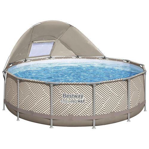 Bestway Pool , Dunkelgrau , Metall, Kunststoff, Glas , Holzoptik , 107 cm , RoHS , Freizeit, Pools und Wasserspaß, Pools, Aufstellpools