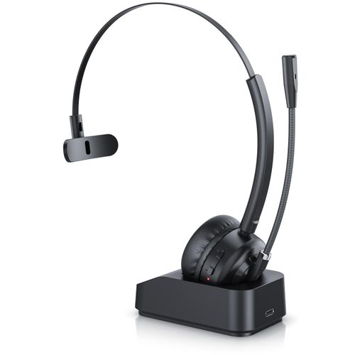CSL Bluetooth Headset BT 5.3, Mikrofon, Noise Cancelling, Multipoint, mit Ladestation, kabellos, für Smartphone & PC