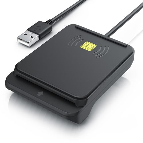 CSL USB Chipkartenleser mit NFC SmartCard Reader SIM Kartenlesegerät kompatibel mit Windows 10 und 11 für neuen Personalausweis und Gesundheitskarte nicht für ePA oder Bankkarten