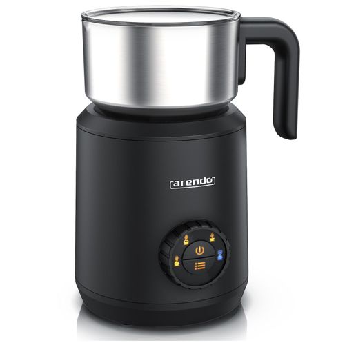 Arendo Milchaufschéumer 4in1 Induktion, warm & kalt Schaum, , Edelstahl, Latte Art, Milk, , spiilmaschinengeeignet, Hafermilch, Kakao, Filllskala, Elektrisch