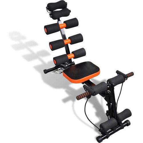 vidaXL L-förmiger Bauchtrainer Schwarz, orange 117 x 34 x 96 cm Stahl