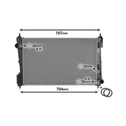 Kühler, Motorkühlung *** IR PLUS *** mit Zubehör (1710-7659) passend für Fiat, Opel