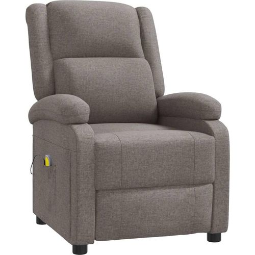vidaXL Ohrensessel mit Massagefunktion Taupe Stoff