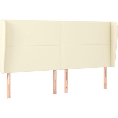 vidaXL Kopfteil mit Ohren Creme 163x23x118/128 cm Kunstleder