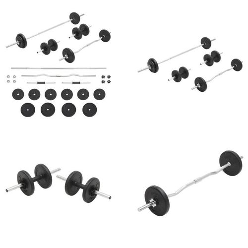 vidaXL Langhantel und Kurzhantel Set 30 kg - Langhantel - Langhanteln - Kurzhantel - Kurzhanteln