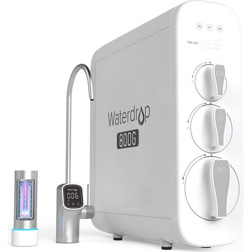 Waterdrop Umkehrosmoseanlage, 800 GPD, TDS-Reduktion, Keine Verkalkten Küchengeräte mehr, 3:1 Pure-to-Drain, RO ohne Tank,WD-G3P800