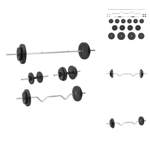 vidaXL Langhantel und Kurzhantel mit Gewichten 60 kg - Hanteln & Gewichte