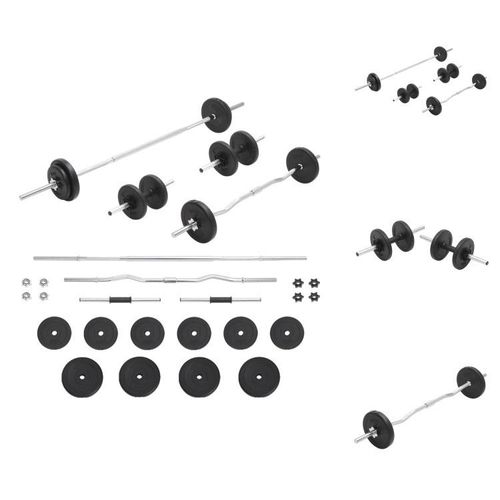 vidaXL Langhantel- und Kurzhantel-Set 30 kg - Hanteln & Gewichte