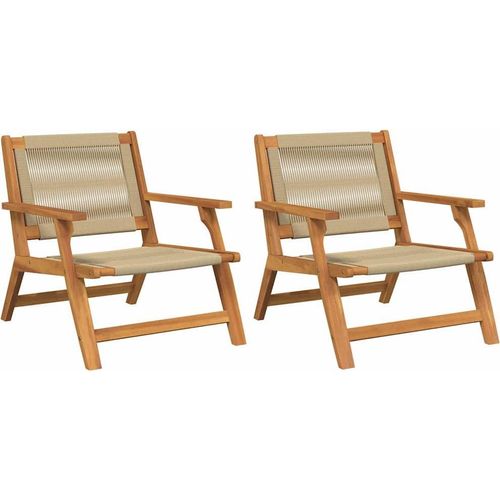 Gartenmöbel 2 pcs Beige 78 x 67 x 73cm Massivholz Akazie