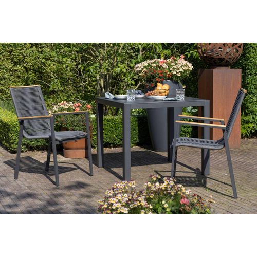 Gartenmöbelset Diningsessel Alicante mit Tisch Tarifa 90x90cm