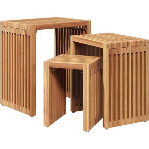 vidaXL Nest von Beistelltischen Manuell 3 pcs Braun 33 x 44,5 x 51 cm