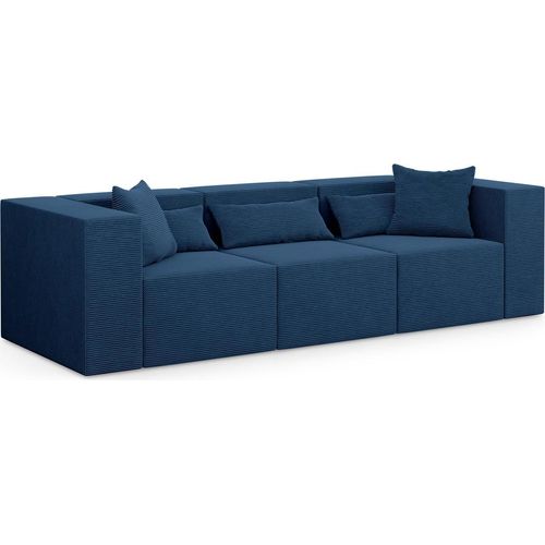 3-Sitzer Couch Nova - 284x105x76cm modulares Couch fur Wohnzimmer, Dunkelblau