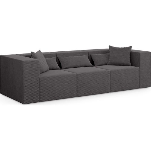 3-Sitzer Couch Nova - 284x105x76cm modulares Couch fur Wohnzimmer, Dunkelgrau