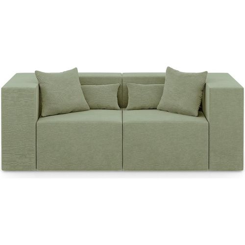 2-Sitzer Sofa NOVA - Modulares Sofa fur Wohnzimmer, 208x105x76cm Grün