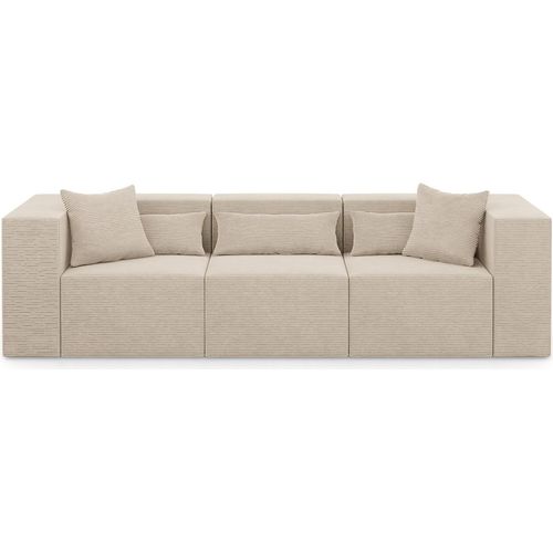 3-Sitzer Couch Nova - 284x105x76cm modulares Couch fur Wohnzimmer, Beige