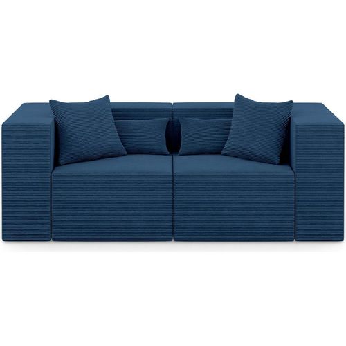 2-Sitzer Sofa NOVA - Modulares Sofa fur Wohnzimmer, 208x105x76cm Dunkelblau