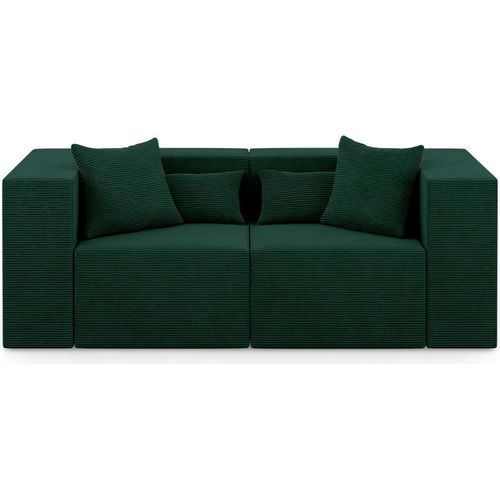 2-Sitzer Sofa NOVA - Modulares Sofa fur Wohnzimmer, 208x105x76cm Dunkelgrün