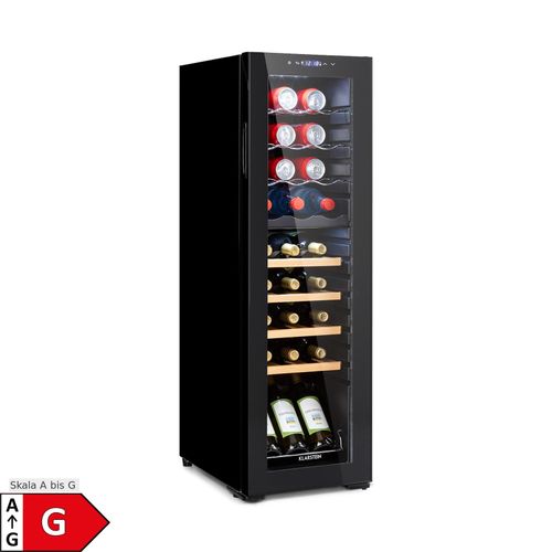 Bovella 27 Duo+ Zweizonen-Weinkühlschrank 74l 27 Fl. Glastür