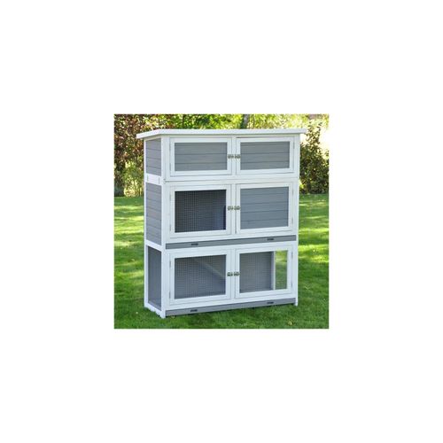 Nanook Hasenstall Schnuffi grau weiss 114 x 42 x 101 cm