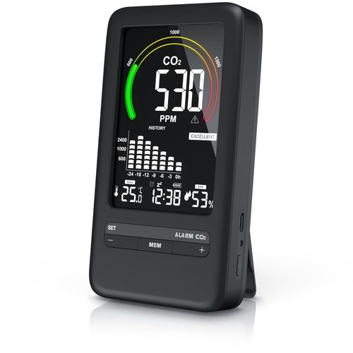 Brandson CO2 Messgerät, Luftqualitätsmelder, Kohlendioxidwarnmelder, präzise Sensoren, für gesundes Raumklima