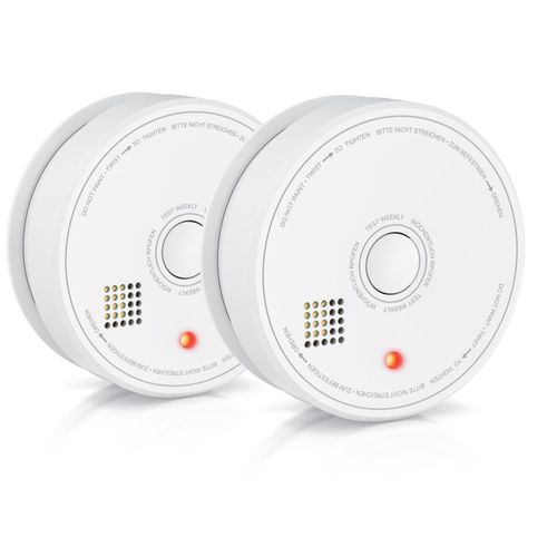 Brandson 2x Rauchmelder (Wechselbare Batterie, wiederverwendbar, Batteriewarnung, TÜV geprüft)