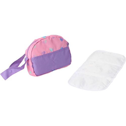 Puppen Wickeltasche CHIC2000, herzchen lila, Puppenausstattungen, KinderB:29cm H:22cm T:9cm, Polyester, B:29cm H:22cm T:9cm