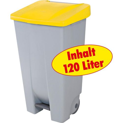 helit Mülleimer 120,0 l grau, gelb