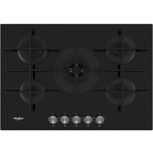 Whirlpool GOWL 728/NB, Schwarz, Integriert, Gaskochfeld, 5 Zone(n), 5 Zone(n), Vulkaanzwart
