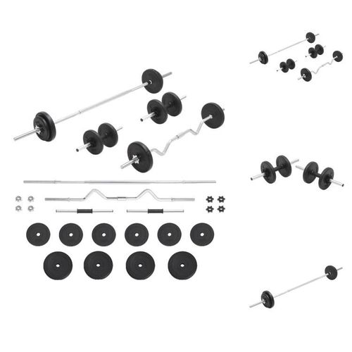 vidaXL Langhantel- und Kurzhantel-Set 30 kg - Hanteln & Gewichte