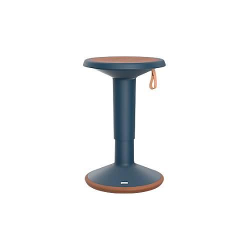 Sitzhocker ECO UPis1, biobasierter Kunststoff, Ø 330 x H 450–630 mm, stahlblau