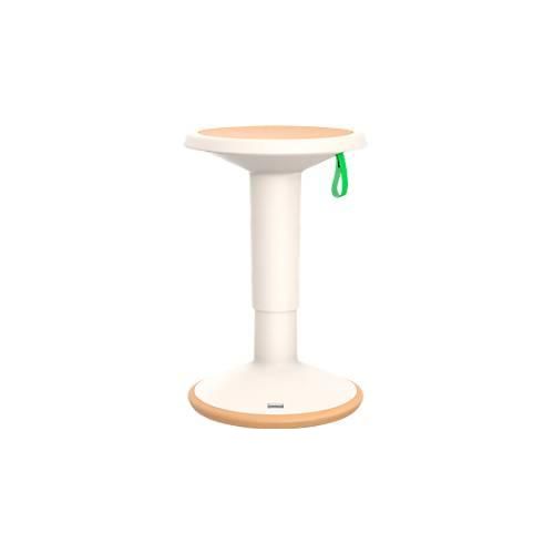 Sitzhocker ECO UPis1, biobasierter Kunststoff, Ø 330 x H 450–630 mm, cremeweiß