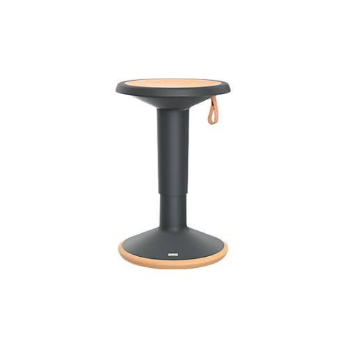 Sitzhocker ECO UPis1, biobasierter Kunststoff, Ø 330 x H 450–630 mm, schwarzgrau