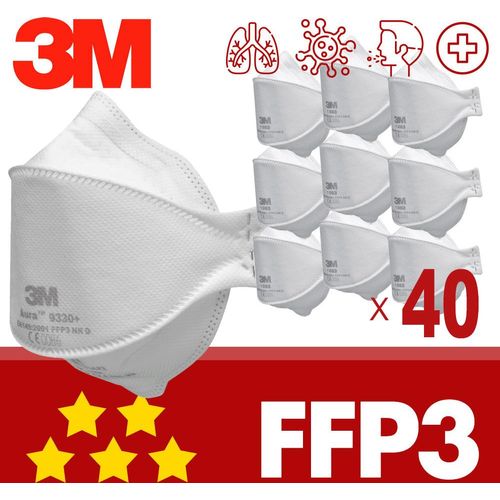 40x 3M Aura 9330+ FFP3 ohne Ventil - Atemschutzmaske