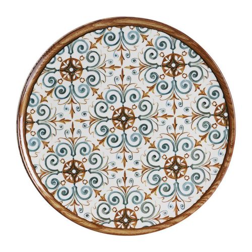 Ritzenhoff Breker Pizzateller Marrakesch , Blau, Braun, Weiß , Keramik , rund , Essen & Trinken, Geschirr, Teller, Pizzateller