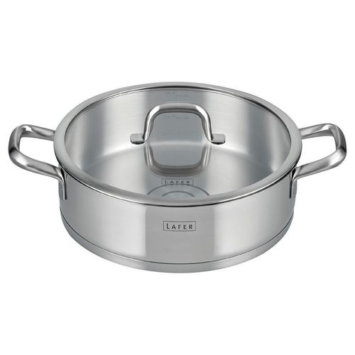 Johann Lafer Servierpfanne Lafer , Silber , Metall , 4,4 L , rund , Kochen, Pfannen, Servierpfannen