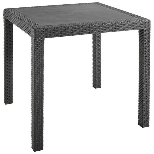Gartentisch , Anthrazit , Kunststoff , quadratisch , eckig , 79x72x79 cm , gastro- und objekttauglich, wetterbeständig , Gartenmöbel, Gartentische,