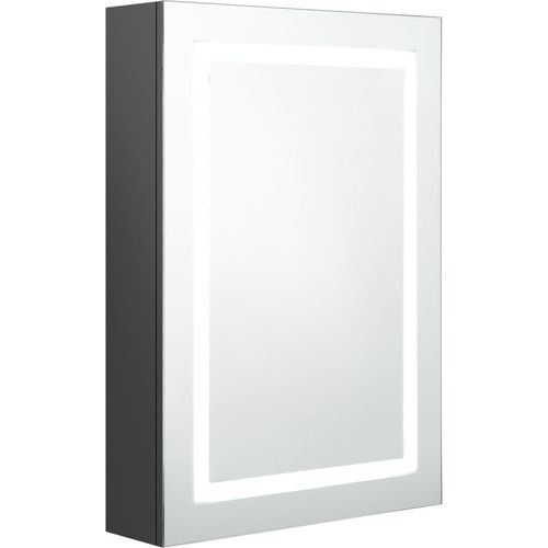 vidaXL LED-Spiegelschrank fürs Bad Grau 50x13x70 cm