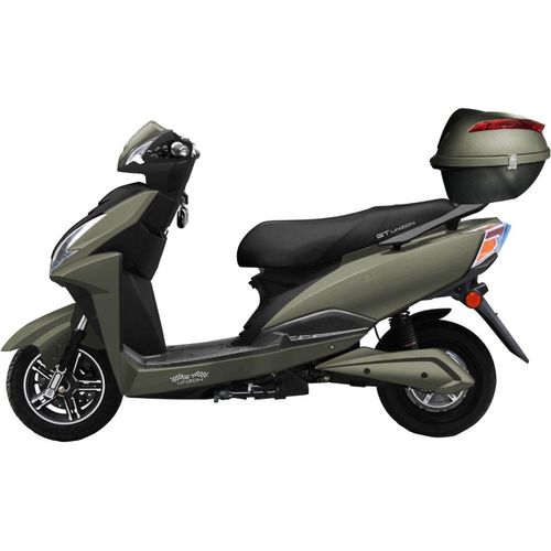 E-Motorroller GT UNION "e-Adler 45", grün (grün matt, schwarz), Elektromotorroller, mit Topcase, 45 km/h, 2ter Akku möglich, B:72cm H:110cm L:185cm