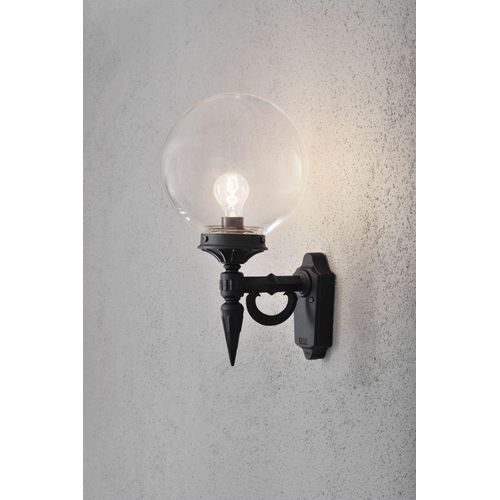 Konstsmide Orion Wandleuchte schwarz lackiertes Aluminium, klares Acrylglas, Hand EU 496-750