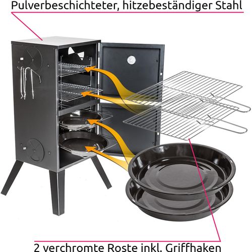 Räucherofen mit Temperaturanzeige 54 x 50,5 x 100 cm