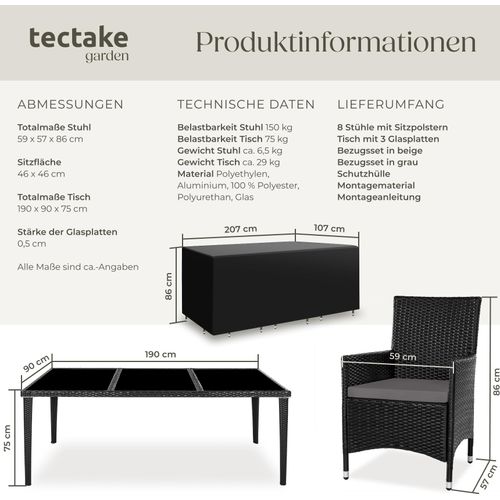 Rattan Sitzgruppe Menorca mit Aluminiumgestell