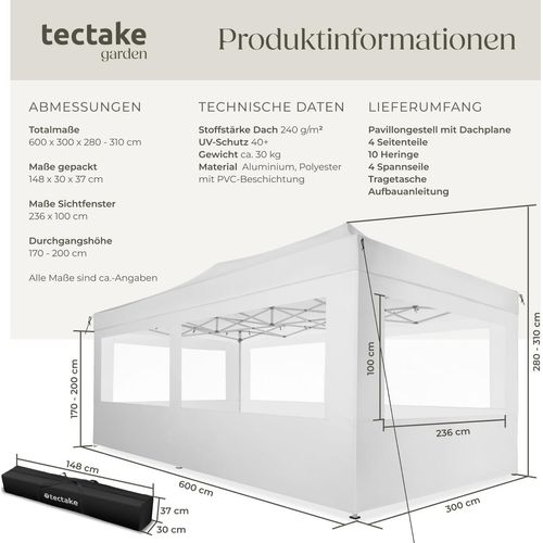Pavillon Viola mit Aluminiumgestell