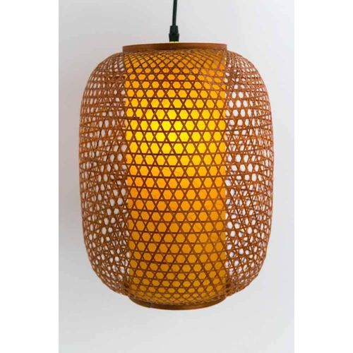Fine Asianliving Japanische Bambus Webbing Lampe - Sendai - D40xH60cm Japanische Lampen Japanische Hängelampen Japanische Pendellampen Deckenleuchten Japanische Stehlampen shoji-lampen Japanische Wandlampen Wandleuchte beleuchtung Pendelleuchte Beleuchtung Bambus Lampenschirm Geflochten Lampe Belechtung Rotan