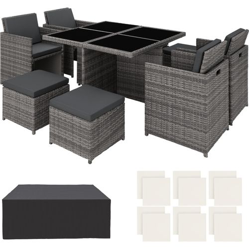 Rattan Sitzgruppe Manhattan mit Aluminiumgestell