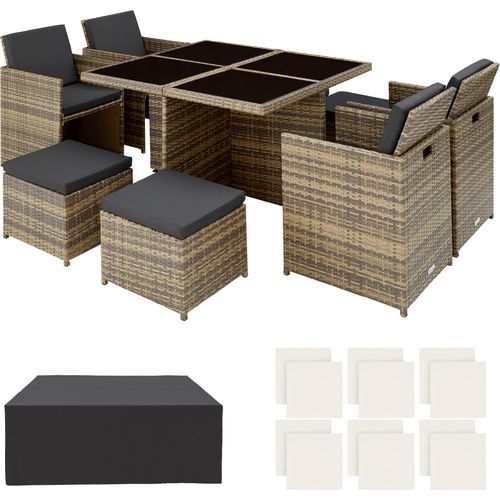Rattan Sitzgruppe Manhattan mit Aluminiumgestell