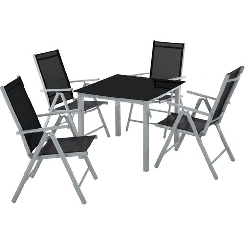 Sitzgruppe Stabia mit Aluminiumgestell, für 4 Personen