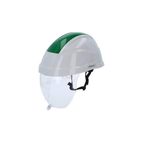 Arbeits-Schutzhelm mit Gesichtsschutz, grün